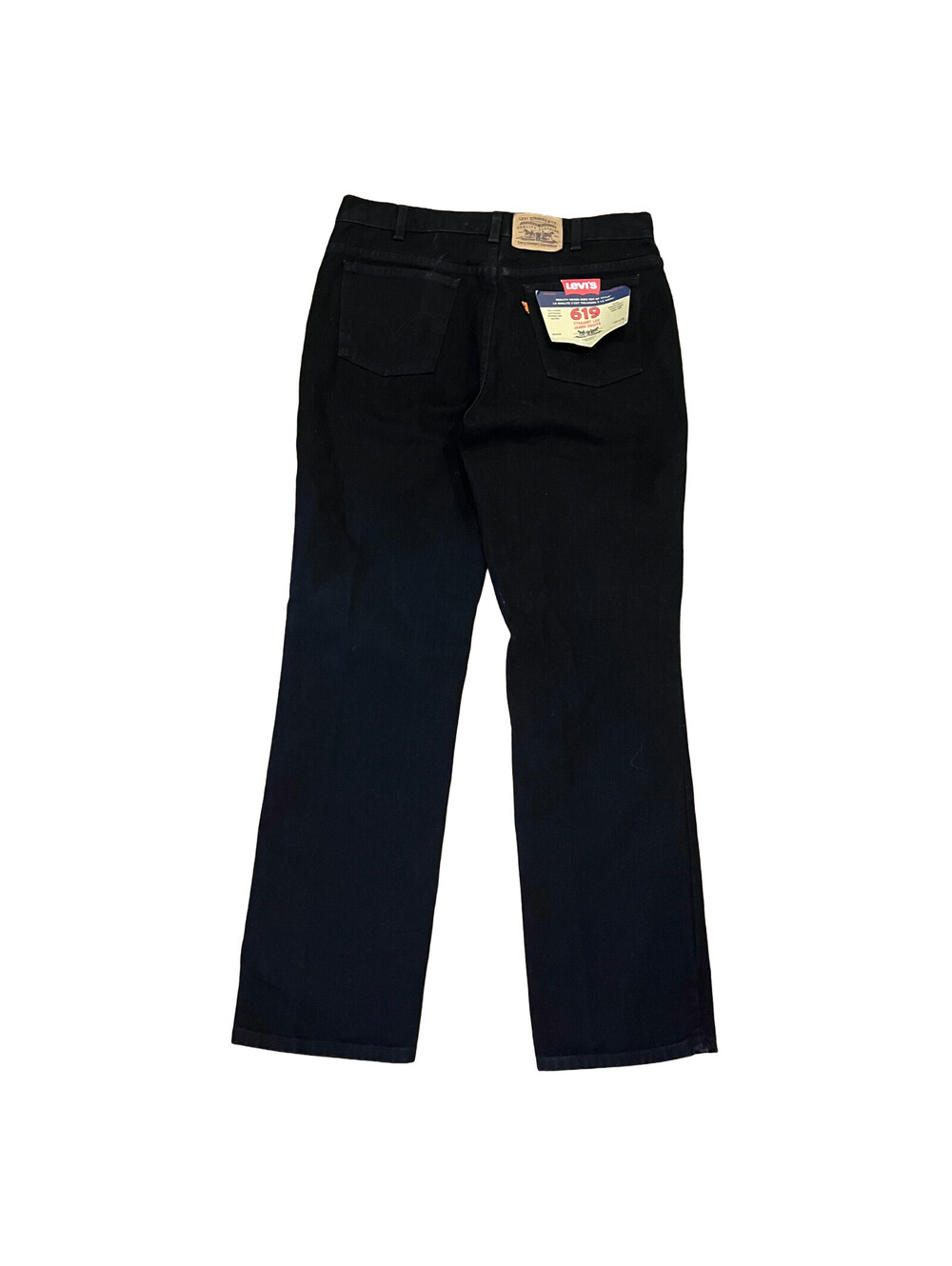 NWT Vintage Levi's 619 Denim Jeans Mens 36x32 Black Orange Tab Made in Canada